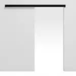 Frontansicht von Schiebetürsystem vor der Wand laufend ohne Zarge BaseLine Schwarz RAL 9005 Lack - Hörmann