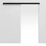 Frontansicht von HÖRMANN Schiebetürsystem vor der Wand laufend Ultramatt Schwarz ohne Zarge