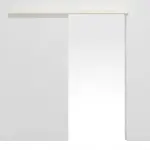 Frontansicht von Schiebetürsystem vor der Wand laufend ohne Zarge Reinweiß RAL 9010 Weißlack