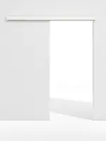 Front Schiebetürsystem WestaLack Arctic Weiß RAL 9016 vor der Wand ohne Zarge - Westag