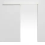 Frontansicht von Schiebetürsystem vor der Wand laufend ohne Zarge Verkehrsweiß RAL 9016 Weißlack - Hörmann