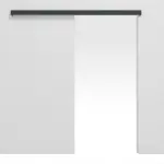 Frontansicht von Schiebetürsystem vor der Wand laufend ohne Zarge Ultramatt Anthrazit Versio - Huga