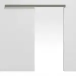 Frontansicht von Schiebetürsystem vor der Wand laufend Ultramatt Staubgrau DesignLine Concepto ohne Zarge - Hörmann