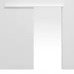 Frontansicht von Schiebetürsystem vor der Wand laufend ohne Zarge Ultramatt Weiß Concepto - Hörmann