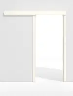 Frontansicht von GARANT Schiebetürsystem vor der Wand laufend 0105-60 Pearl White CePaL