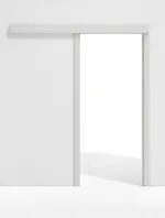 Frontansicht von GARANT Schiebetürsystem vor der Wand laufend 0160-60 Silver Grey CePaL