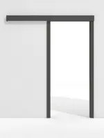 Frontansicht von GARANT Schiebetürsystem vor der Wand laufend 10622-60 Ebony CePaL