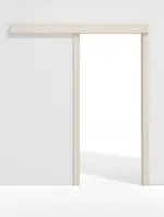 Frontansicht von GARANT Schiebetürsystem vor der Wand laufend Authentic Perl CePaL