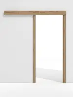 Frontansicht von GARANT Schiebetürsystem vor der Wand laufend Authentic Risseiche CePaL