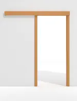 Frontansicht von GARANT Schiebetürsystem vor der Wand laufend Buche Exklusiv CePaL