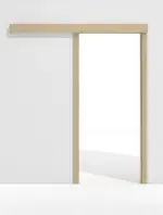 Frontansicht von GARANT Schiebetürsystem vor der Wand laufend Natura Ahorn CePaL