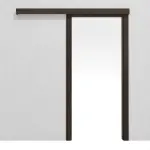 Frontansicht von LEBO Schiebetürsystem vor der Wand laufend Räuchereiche Matt Echtholzfurniert inkl. Zarge