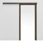 Frontansicht von HÖRMANN Schiebetürsystem vor der Wand laufend Alpineiche Duradecor mit Zarge