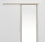 Frontansicht von Schiebetürsystem vor der Wand laufend Gebürstete Salzeiche Duradecor - Hörmann