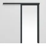 Frontansicht von Schiebetürsystem vor der Wand laufend Anthrazit RAL 7016 BaseLine Lack mit Zarge - Hörmann