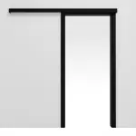 Frontansicht von Schiebetürsystem vor der Wand laufend BaseLine Schwarz RAL 9005 Lack - Hörmann