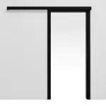 Frontansicht von HÖRMANN Schiebetürsystem vor der Wand laufend Ultramatt Schwarz mit Zarge