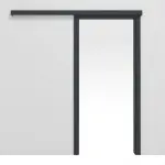 Frontansicht von Schiebetürsystem vor der Wand laufend Ultramatt Anthrazit Concepto - Hörmann