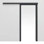 Frontansicht von Schiebetürsystem vor der Wand laufend Ultramatt Anthrazit Versio - Huga