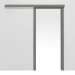 Frontansicht von Schiebetürsystem vor der Wand laufend Ultramatt Staubgrau DesignLine Concepto mit Zarge - Hörmann