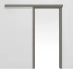 Frontansicht von Schiebetürsystem vor der Wand laufend Ultramatt Hygge Grau Concept Versio mit Zarge - Huga