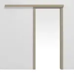 Frontansicht von Schiebetürsystem vor der Wand laufend Ultramatt Taupe Concepto - Hörmann