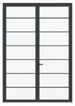 Frontansicht von der Doppelflügel-Stahl-Lofttür 0-6 - Hörmann