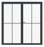 Frontansicht von der Doppelflügel-Stahl-Lofttür 1-1 - Hörmann