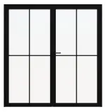 Frontansicht von der Doppelflügel-Stahl-Lofttür 1-1 - Hörmann