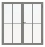 Frontansicht von der Doppelflügel-Stahl-Lofttür 1-1 - Hörmann