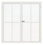 Frontansicht von der Doppelflügel-Stahl-Lofttür 1-1 - Hörmann