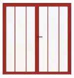 Frontansicht RAL 3000 Innentür-Set 2-flg. Stahl Lofttür mit Sprossen 2-0 - Hörmann