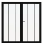 Frontansicht RAL 9005 Innentür-Set 2-flg. Stahl Lofttür mit Sprossen 2-0 - Hörmann