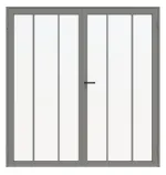 Frontansicht RAL 9007 Innentür-Set 2-flg. Stahl Lofttür mit Sprossen 2-0 - Hörmann