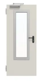 Frontansicht von Innentür-Set Stahl mit Feuerschutzfunktion T90-1 FSA-62 mit Rechteckverglasung Ausschnitt 3 inkl. Blockzarge - Teckentrup