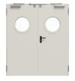 Frontansicht von TECKENTRUP Innentür-Set 2-flg. Stahl mit Feuerschutzfunktion T90-2 FSA-62 mit Rundverglasung inkl. Eck- und Ergänzungszarge