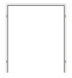 Frontansicht 1 von der Aluminium-Blockzarge RAL 9016 Trend für Holztüren 2-flg. - Küffner