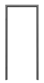 Frontansicht 3 von der Aluminium-Blockzarge RAL 9006 Trend für Holztüren - Küffner