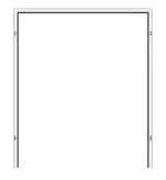 Frontansicht 1 von der Aluminium-Blockzarge RAL 9016 Trend für Ganzglastüren 2-flg. - Küffner