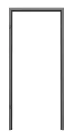 Frontansicht 3 von der Aluminium-Blockzarge RAL 9006 Trend für Ganzglastüren - Küffner