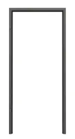 Frontansicht 2 von der Aluminium-Blockzarge RAL 9007 Trend für Ganzglastüren - Küffner