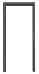 Frontansicht von GARANT Zarge für Feuchtraumtüren 10622-60 Ebony Resopal mit eckiger Kante