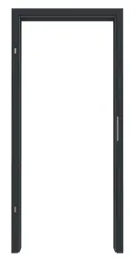 Frontansicht von GARANT Zarge für Feuchtraumtüren U12000SD Vulkanschwarz GHK08 mit eckiger Kante