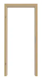 Frontansicht von LEBO Zarge für Schallschutztüren Limba Matt Echtholzfurniert mit eckiger Kante