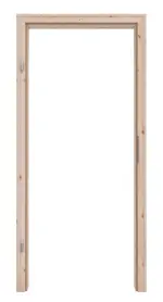 Frontansicht der profilierten Massivholz-Zarge in Fichte astig roh von Kilsgaard