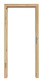 Frontansicht der profilierten Massivholz-Zarge in Kiefer astig roh von Kilsgaard