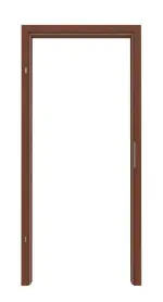 Frontansicht von CLASSEN Zarge für Wohnungseingangstüren Italienische Walnuss CPL mit runder Kante