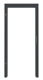 Frontansicht von Zarge für Wohnungseingangstüren Anthrazit RAL 7016 Lack mit eckiger Kante - Huga