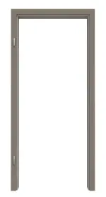 Frontansicht von HUGA Zarge Taupe Mattlack mit eckiger Kante