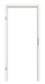 Frontansicht von HUGA Zarge Weiß ähnlich RAL 9016 Lack mit eckiger Kante